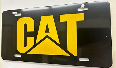 Black Car Truck License Novelty Vanity Plate Tag Yellow CAT Caterpillar Logo • $18.99