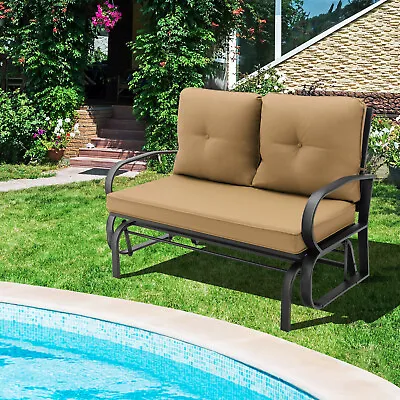 2-Seat Outdoor Glider Bench Porch Loveseat Swing Rocking Chair For Patio Garden • $174.99