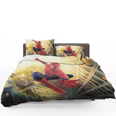 Spider Man Marvel Comics Avengers Quilt Duvet Cover Set Home Textiles Super King • £32.39