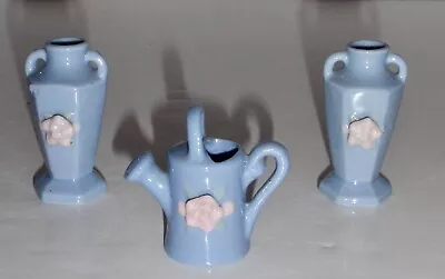 Vintage Lot Of 3 Made In Occupied Japan Miniature Porcelain Vases & Watering Can • $18.90