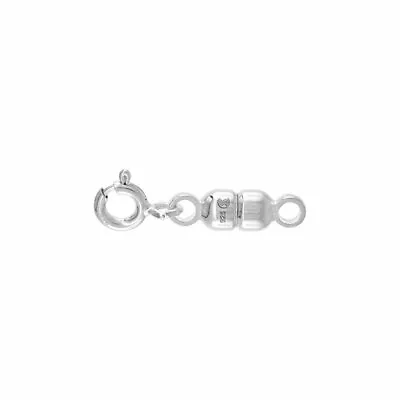 Sterling Silver 4 Mm Magnetic Clasp Converter For Light Necklaces Italy Small • $15.82