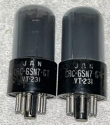 Matched Pair Nos Rca Jan Crc 6sn7gt Vt-231 Preamp Vacuum Tubes Amplitrex Tested • $140