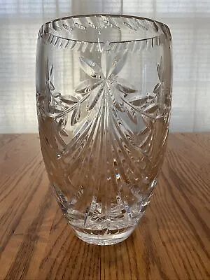 Shannon Crystal By Goldinger Barrel Vase 9” High 5” Top Diameter EUC • $49.99