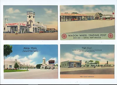 Southwest New Mexico Lot Of 4 Postcards - Roadside Linens Gas Stations & Motels • $5