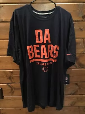 Chicago Bears “DA BEARS” Logo Nike Dri-Fit Navy T Shirt Size 3X • $39.95