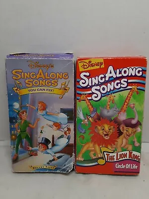$12.99 • Buy Disney's Sing Along Songs VHS Lot Of 2  You Can Fly  And  Circle Of Life 