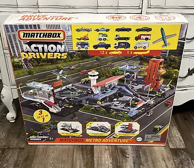 Matchbox Action Drivers Metro Adventure 3 Sets In 1 (12 Vehicles & 1 Airplane) • $119.99