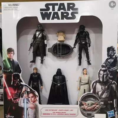 Star Wars Action Figure Set Of 6 Luke Skywalker Darth Vader Grogu 14cm Tall  • £19.99