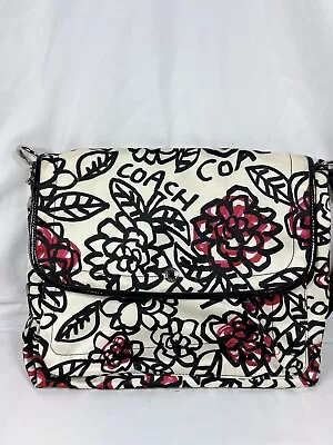 Coach Purse Poppy Daisy Floral Graffiti Messenger Tote Red Black White &pink • $69