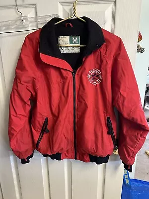 VNT El Paso Fire Department Jacket Mens Red Weargaurd 90s Med Nylon Coat Zip • $26