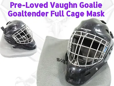 Authentic Vaughn VN-05 Ice Hockey Goalie Goaltender Black Helmet Cage & Bag HCF • $149.99