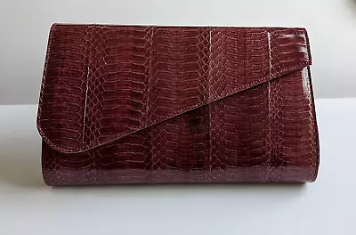 Ann-Marino Vintage Ladies Clutch Hand Bag Snake Skin Wine • $40