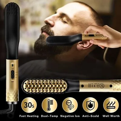 View Details Beard Hair Straightener Quick Heated Electric Brush Straightening Comb Style • 9.99£