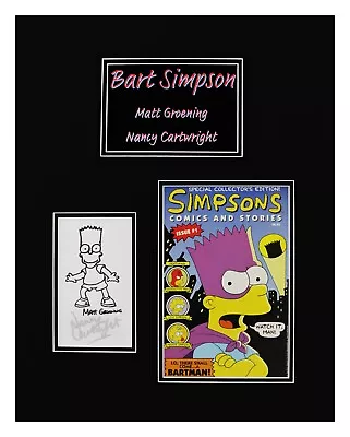 Bart Simpson Signed By Matt Groening & Nancy Cartwirght Museum Framed • $1099