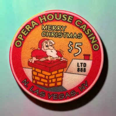 ⚡️❄️ Casino Chip OMG 😳 $5 Opera House Merry Christmas Las Vegas⚡️❄️⚡️❄️⚡️❄️ • $1