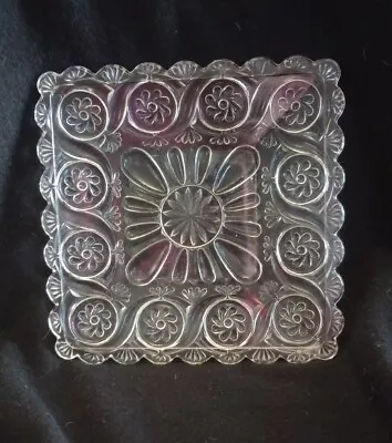 Eapg CANTON OMN Glass Company No. 130 Ci. 1893 AKA Multiple Scroll Square Plate • $25