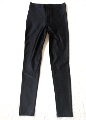 American Apparel Disco Pants Jegging Skinny Blue Shiny High Rise Medium Women M • £33.31