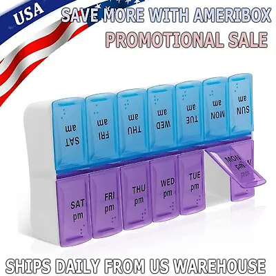 Pill Medicine Organizer  Weekly Daily AM PM Box Case Storage • $3.99