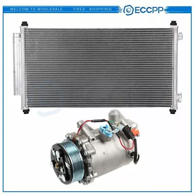 AC Condenser & AC Compressor Cooling Kit For 2007-2011 Honda CR-V • $179.88