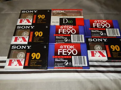 Sealed Cassette Tapes X 8 Sony And Tdk - 7 C90 - 1 C60 • £12