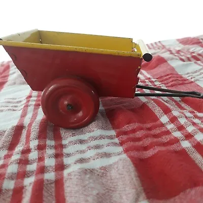 Vintage Toy Metal Wagon Metal Wheels 4  Long Approx. UNCLEANED ATTIC FIND • $14.99