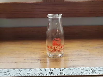 $5.90 • Buy Vintage Quality Dairy Products Farm Canton Ohio Half Pint Old Glass Milk Bottle