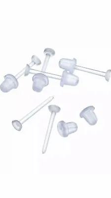 Clearplastic/acrylic Transparent/clear Earrings Work/school Invisible Stud UK X1 • £1.99