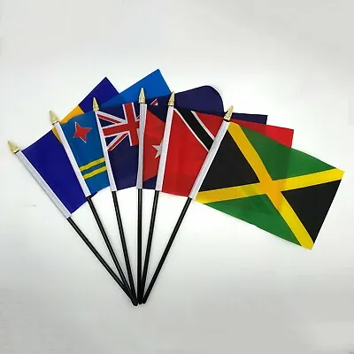 CARIBBEAN Hand Table Flags ALL COUNTRIES Without Base Country Display Islands UK • £2.99