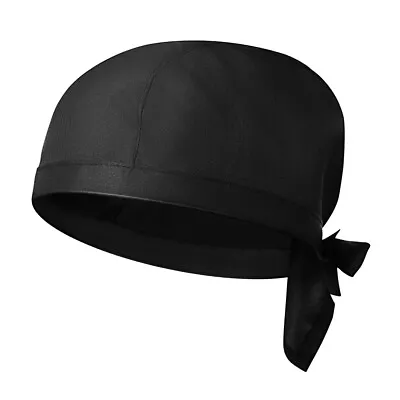 2 Pcs Waiter Hat Black Bonnet For Men Bandana Chefs Printing • £5.97