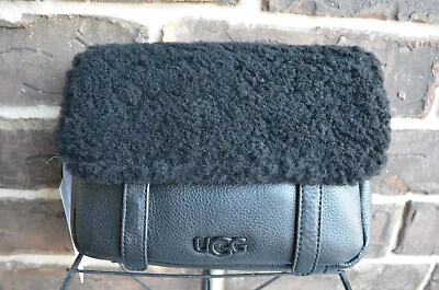 NWT Ugg Australia Bia Mini School Bag Crossbody Leather Sheepskin Black • $112
