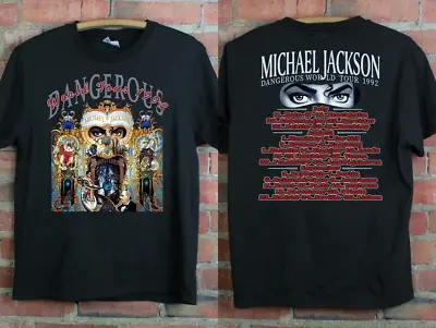 1992 Michael Jackson Dangerous World Music Tour T-Shirt  For Fans S-3XL • $23.99