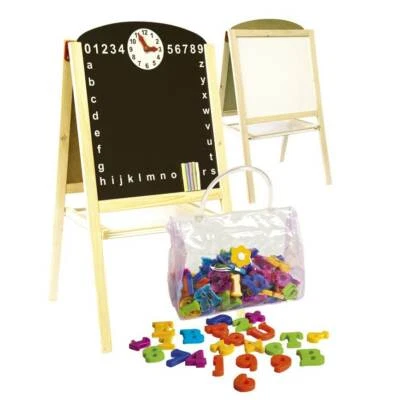 £36.99 • Buy Wooden Easel DoubleSided Magnetic Blackboard & Whiteboard Kids + 104 Piece Set