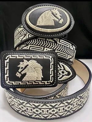 Cinto Vaquero Charro Con Caballo Piteado Western Cowboy Belt Horse Embroidered • $24.99