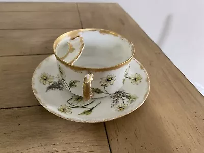 Limoge Daisy Mustache Cup And Saucer • $60