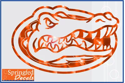 Florida Gators GATOR HEAD LOGO In ORANGE MIRROR Cut Vinyl Decal UF Sticker • $10.95