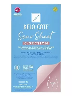 Kelo Cote Medical Grade Silicone Scar Sheet C-Section Treatment 3 X 15cm • £20.99