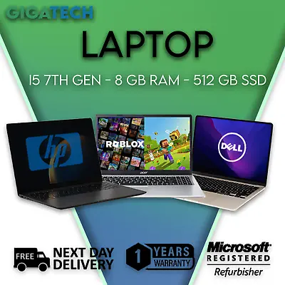 Budget Cheap Intel I5 7th Gen Laptop With Windows 10 8GB Memory 512GB SSD Wifi • £119.99