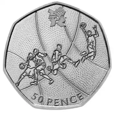 50P OLYMPICS BASKETBALL COIN ( This Is A Copy Actual Coin Is As Good) • £2.99