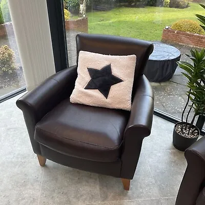 M&S Genuine Leather Brown Sherlock Chair (1 Of 2) • £385