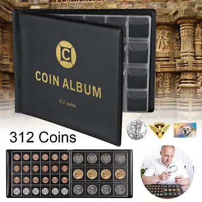 312 Coin Album Book Coins Folder 50P Storage Collection Holder Money Penny UK • £9.89