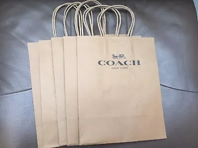 5 Pack New Coach Paper Shopping Gift Brown Small Bags 10” X 8” Gift Bags • $14.95