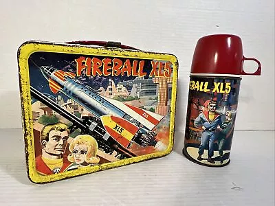 Fireball XL5 Metal Lunchbox W/ THERMOS 1964 King-Seeley Thermos Co Vintage 1960 • $189
