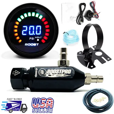 Manual Boost Controller KIT BLACK Turbo MBC 0-30PSI With Boost Gauge & Mount • $44.87