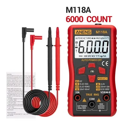 M118A Digital Mini Multimeter Tester Auto Range 6000 Counts Backlight Flashlight • $6.99