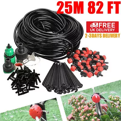 £9.99 • Buy 25M Mini Drip Watering Irrigation System Garden Hose Greenhouse Plants Set UK