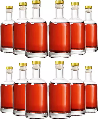 Clear Glass Bottles 12 Oz - 375Ml [Pack Of 12] For Wine Beverages Drinks Oil Vin • $51.33