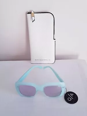 $65 • Buy Authentic - Quay - Unisex - Light Blue With Mirrored Lenses - Sunglasses - New!!