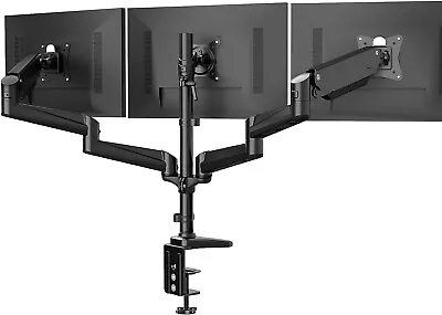 HUANUO Triple Monitor Stand - 3 Monitor Mount With Gas Spring Monitor Arm Fit Th • £349.99