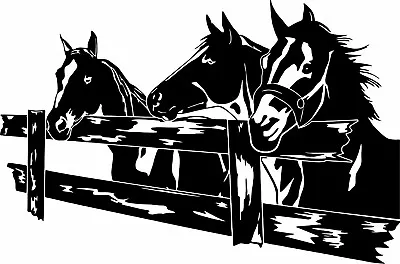  Horse Rodeo Western Fence Pasture Mule Car Truck Window Vinyl Decal Sticker • $52.95