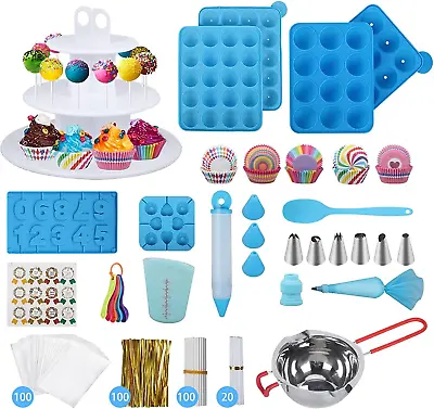 554PCS Cake Pop Maker Kit - Silicone Lollipop Molds Baking Supplies With 3 Tier  • £51.57